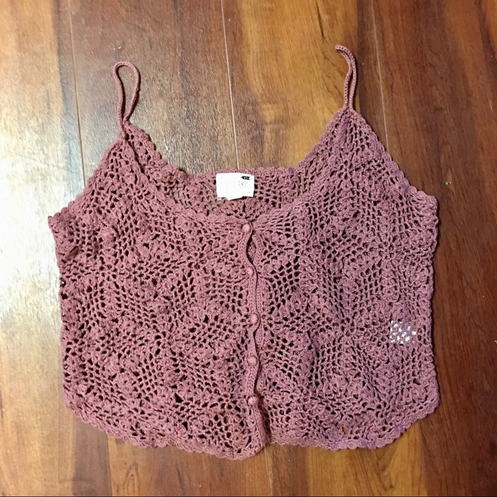 Lavender/pink crochet crop top